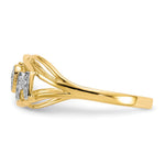 10K Yellow with Rhodium with Rhodium Mom CZ Ring - Product Photo