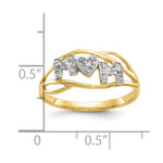 10K Yellow with Rhodium with Rhodium Mom CZ Ring - Product Photo