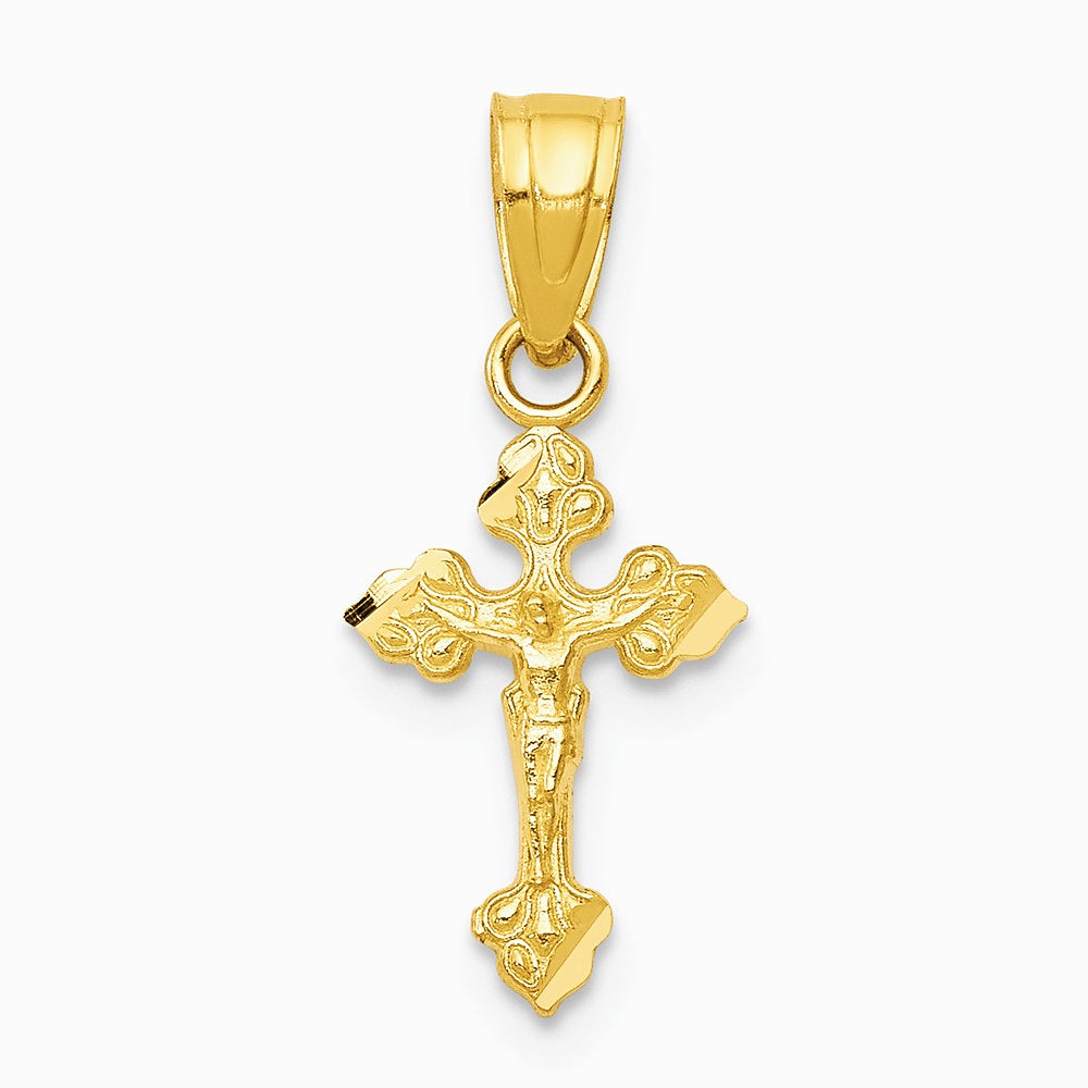 10K Yellow Gold Tiny Crucifix Pendant