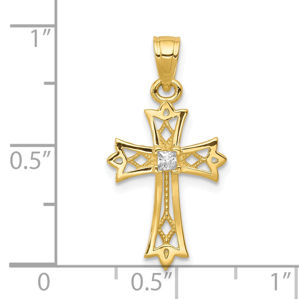 10k CZ Cross Pendant - Product Photo