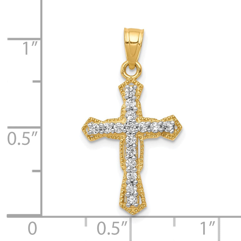 10k CZ Cross Pendant - Product Photo