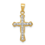 10k CZ Cross Pendant - Product Photo
