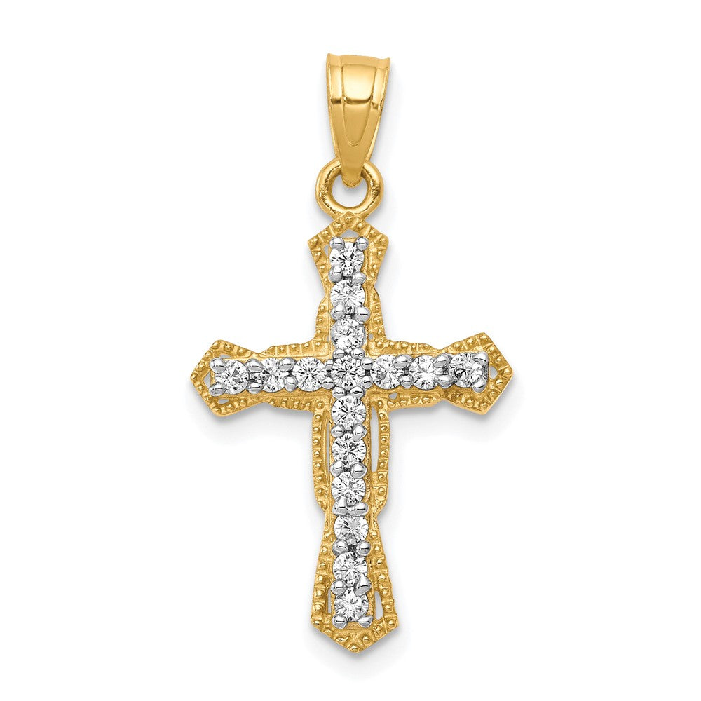 10k CZ Cross Pendant - Product Photo