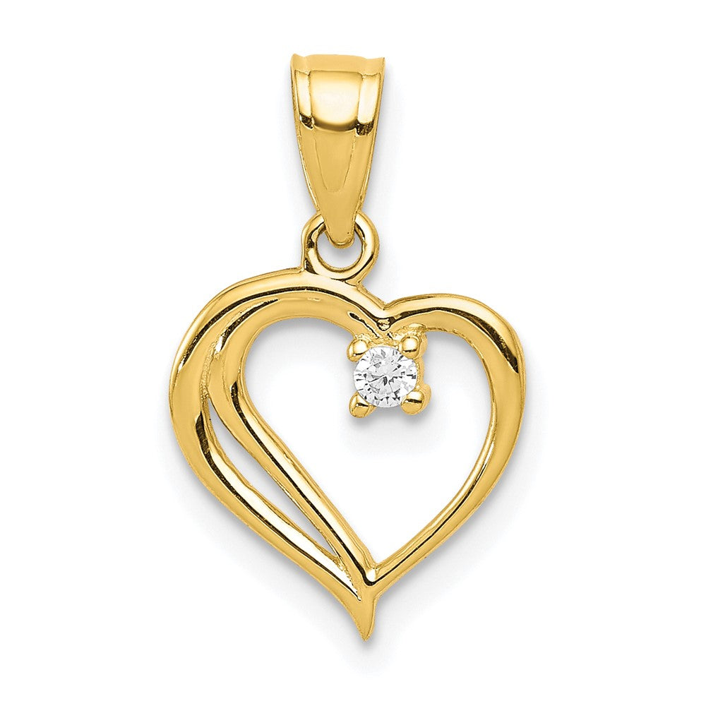 10k CZ Heart Pendant - Product Photo