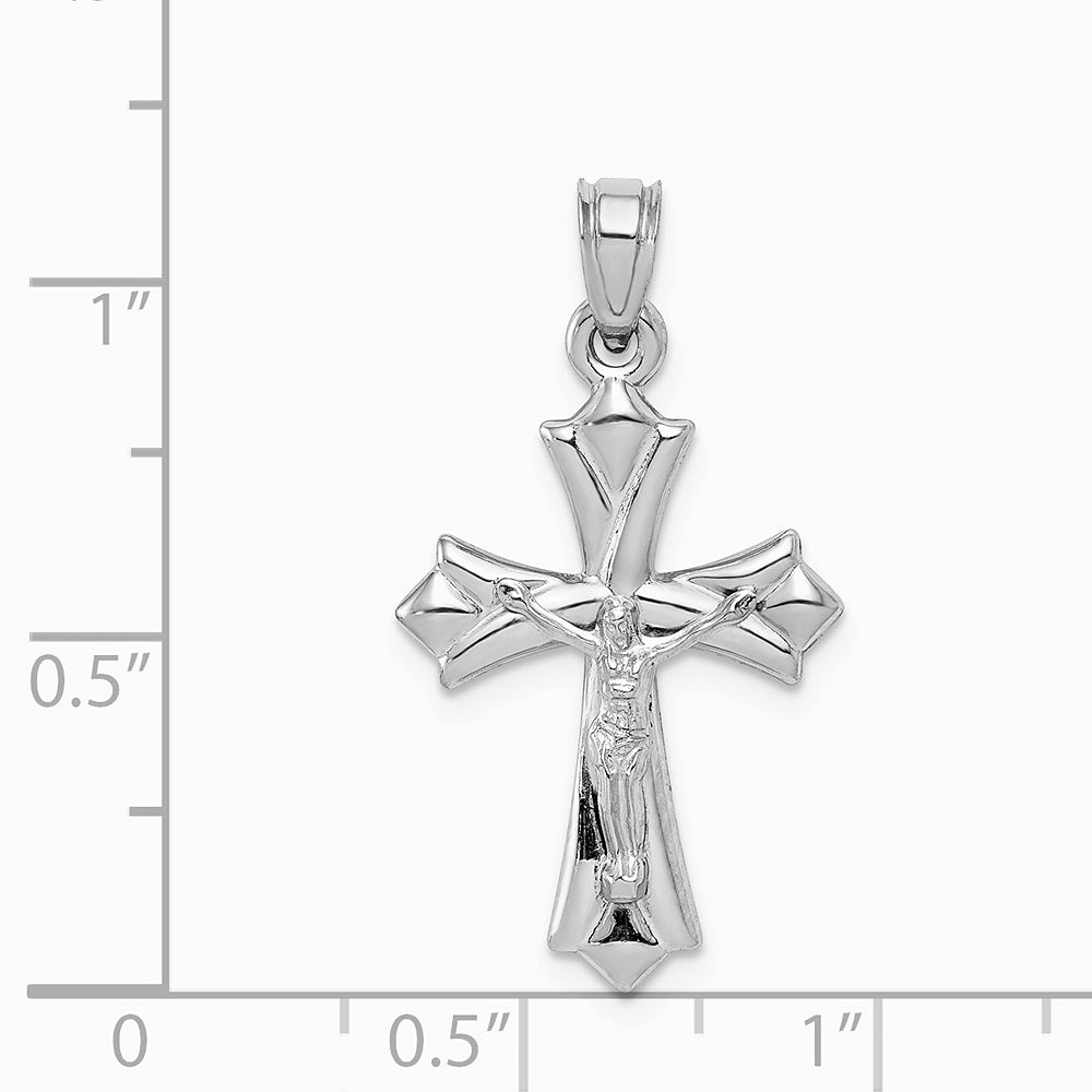 10K White Gold Reversible Crucifix /Cross Pendant - Product Photo