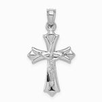 10K White Gold Reversible Crucifix /Cross Pendant - Product Photo