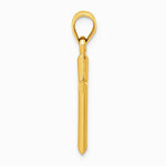 10K / 14K Yellow Gold Polished Solid Cross Pendant - Product Photo