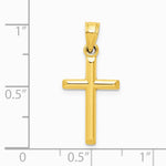 10K / 14K Yellow Gold Polished Solid Cross Pendant - Product Photo