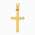 10K / 14K Yellow Gold Polished Solid Cross Pendant - Product Photo