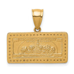 10K w/Rhodium CZ Micropave 100 Dollar Bill Pendant - Product Photo