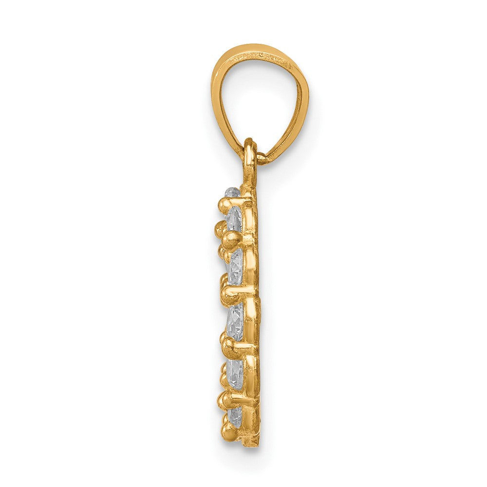 10K Two-Tone w/White Rhodium CZ Guadalupe Pendant - Product Photo