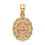 10K Two-Tone w/White Rhodium CZ Guadalupe Pendant - Product Photo