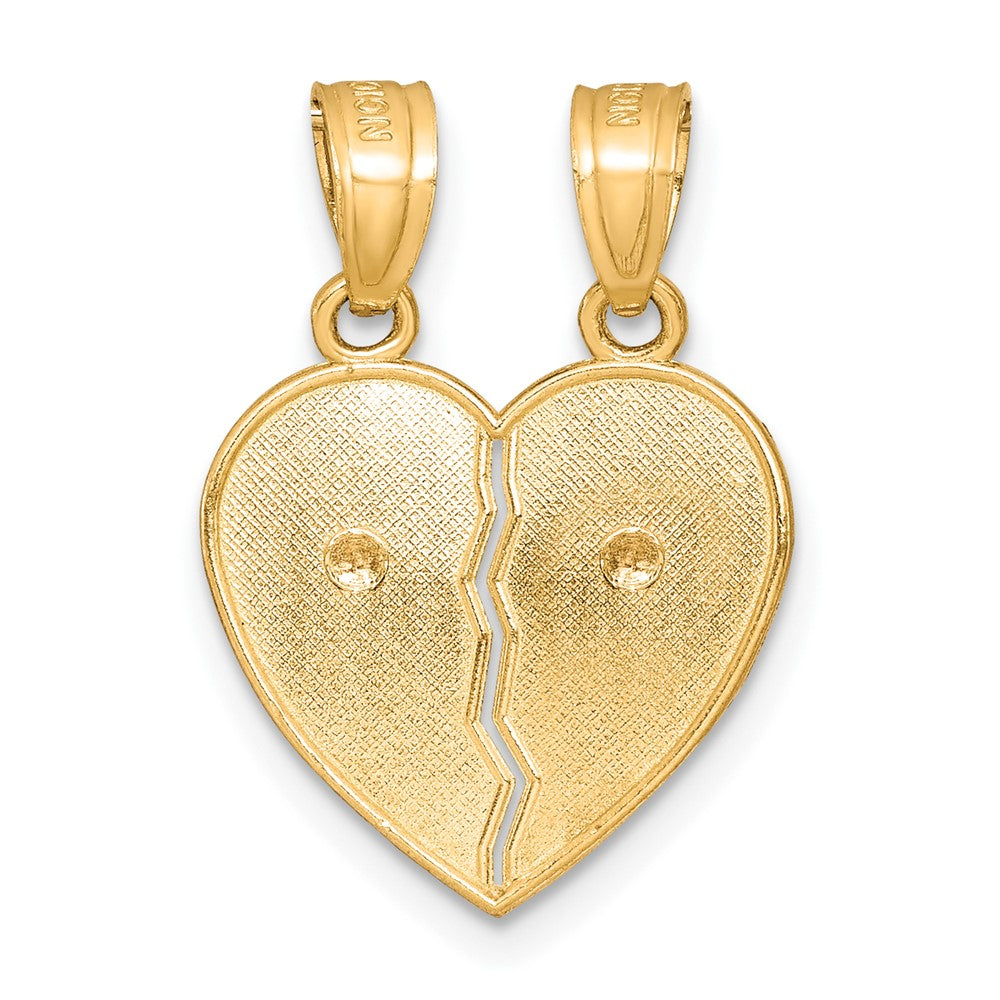 10K Two-Tone with White Rhodium Break Apart Te Amo Pendant - Product Photo