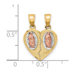 10K Two-Tone with White Rhodium Break Apart Te Amo Pendant - Product Photo