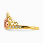 10K Two-Tone CZ 15 Crown Ring - Product Photo