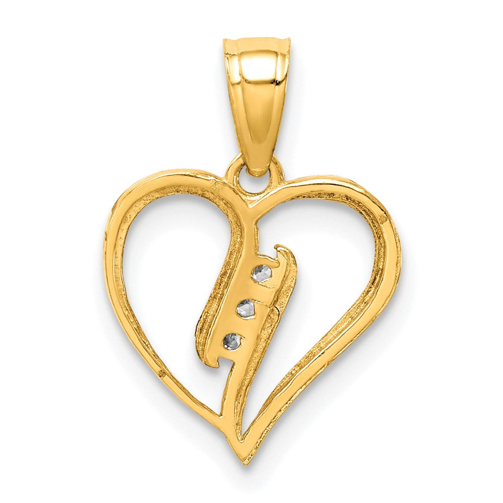 10K CZ Heart Pendant - Product Photo