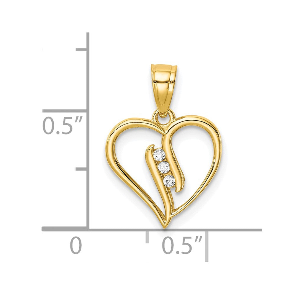 10K CZ Heart Pendant - Product Photo
