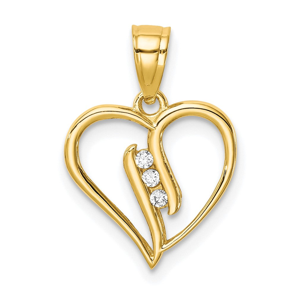 10K CZ Heart Pendant - Product Photo