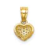 10K CZ Micro Pave Heart Pendant - Product Photo