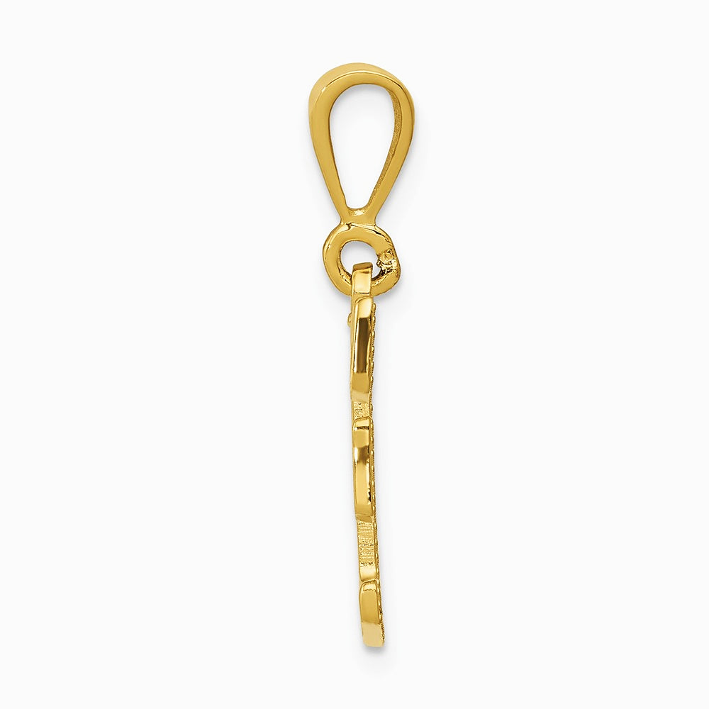 10K / 14K Yellow Gold 10KY Initial F Pendant - Product Photo