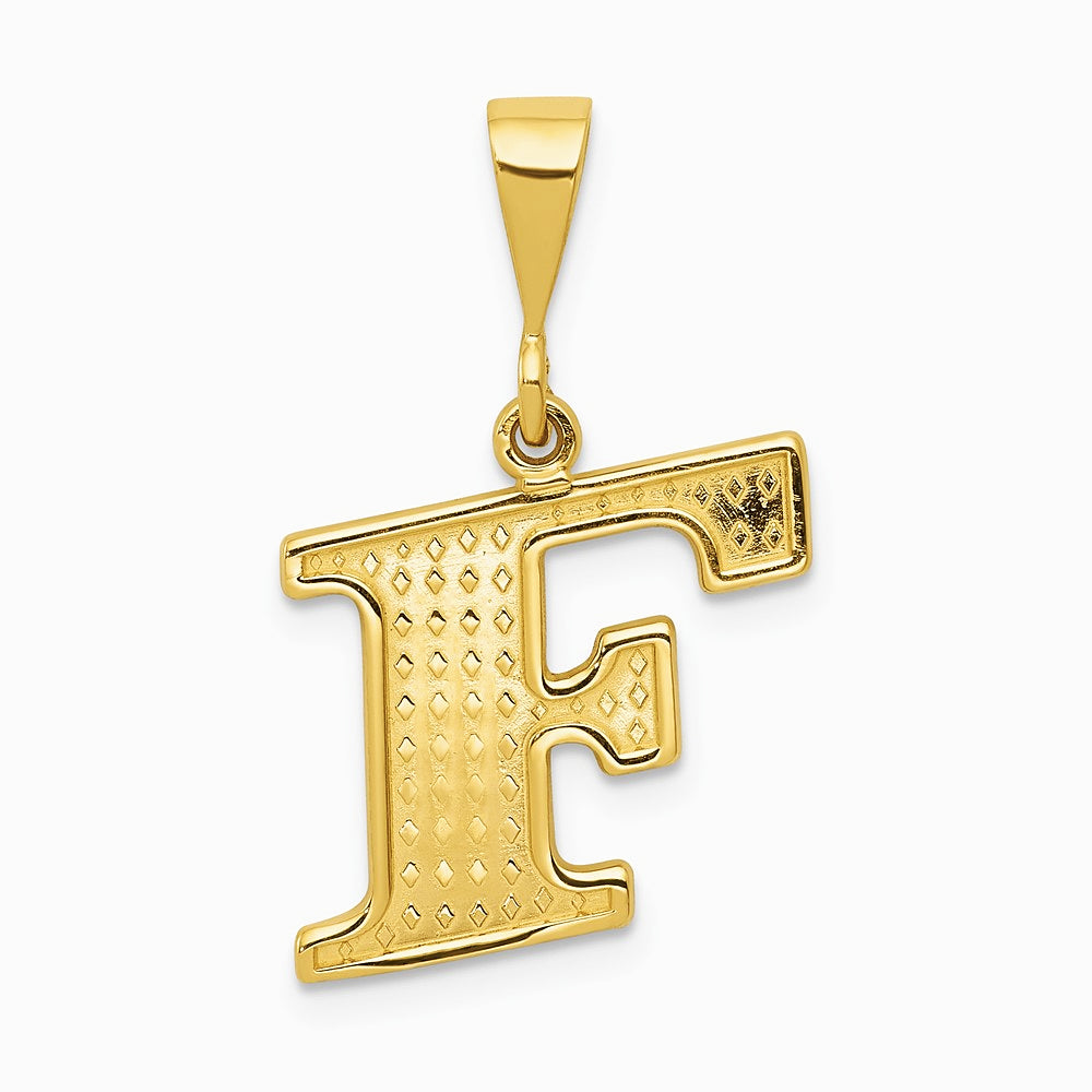 10K / 14K Yellow Gold 10KY Initial F Pendant