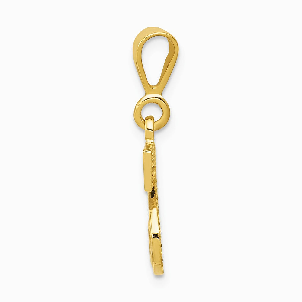 10K / 14K Yellow Gold 10KY Initial S Pendant - Product Photo