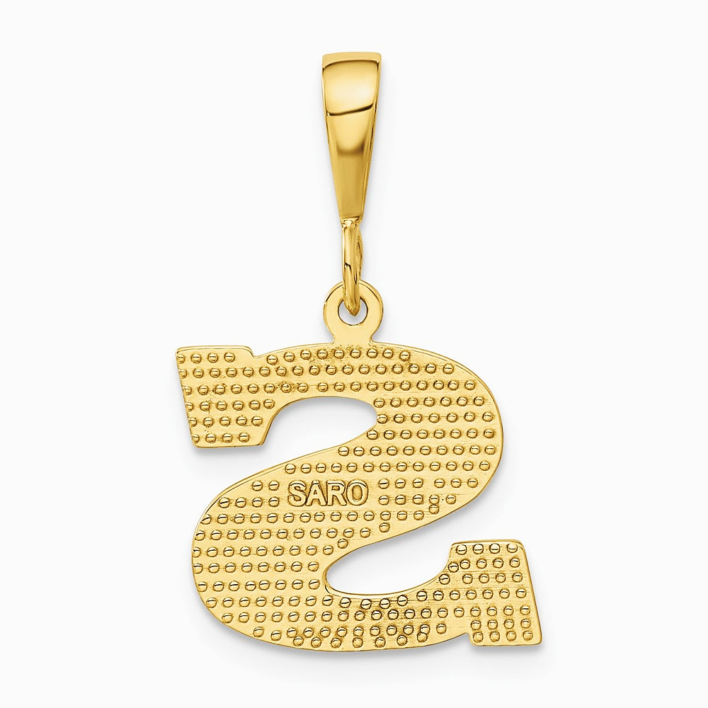 10K / 14K Yellow Gold 10KY Initial S Pendant - Product Photo