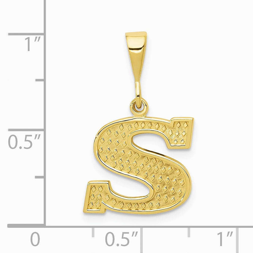 10K / 14K Yellow Gold 10KY Initial S Pendant - Product Photo