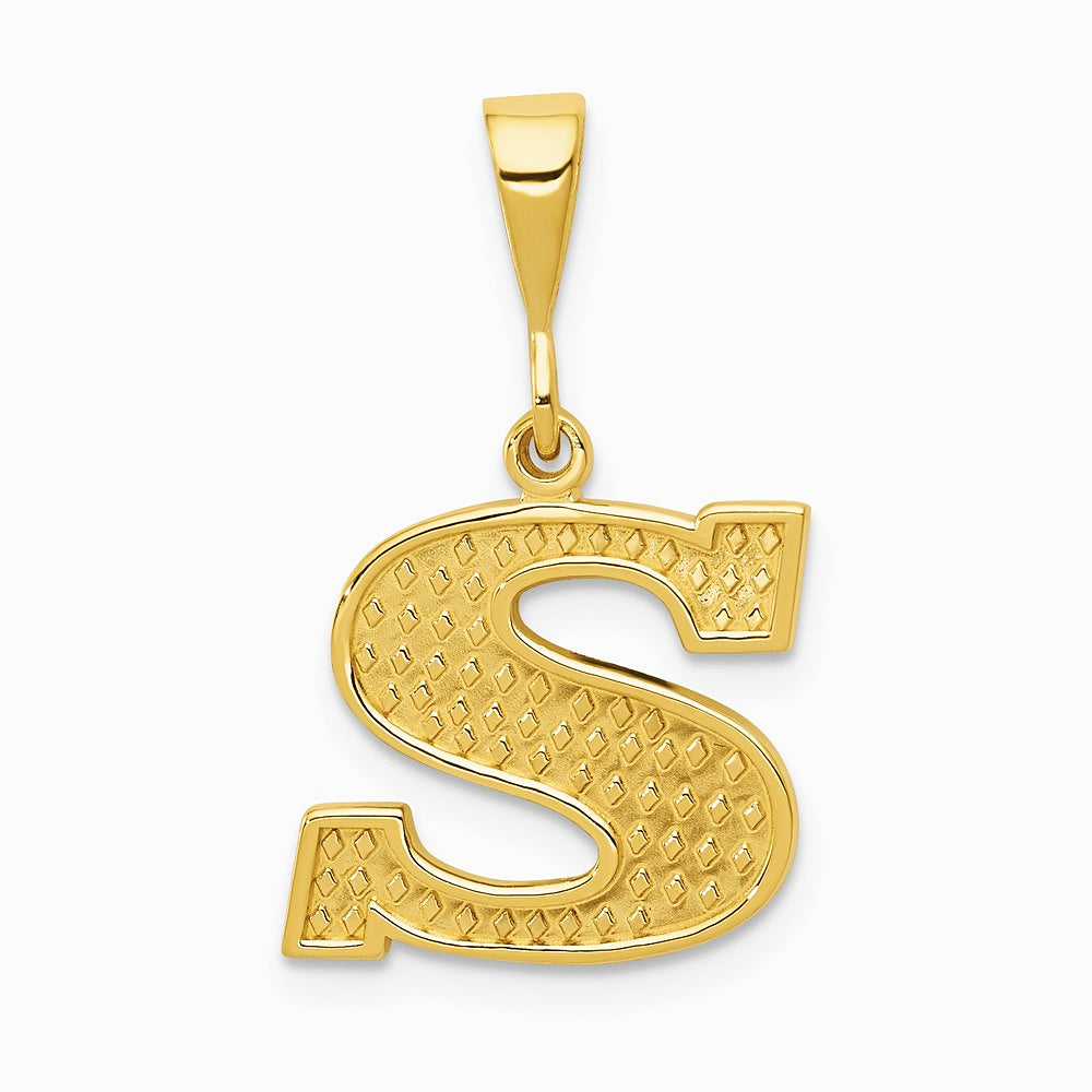 10K / 14K Yellow Gold 10KY Initial S Pendant - Product Photo