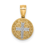 10K W/Rhodium San Benito Medal Pendant - Product Photo