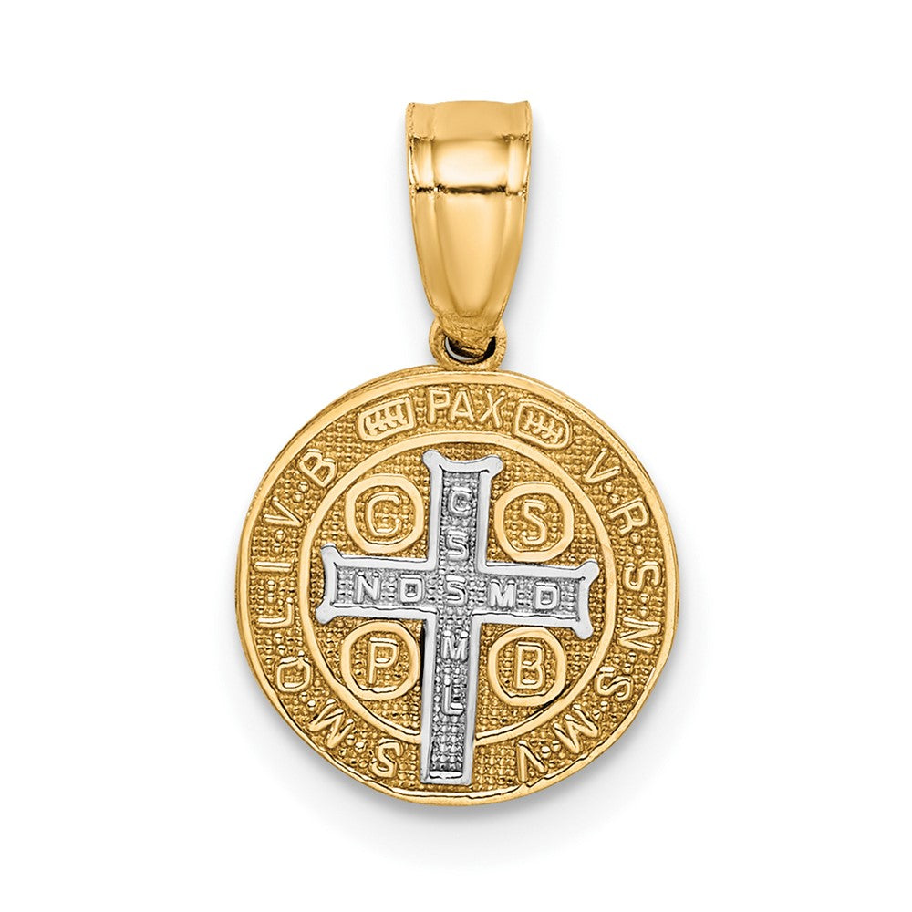 10K W/Rhodium San Benito Medal Pendant - Product Photo