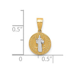 10K W/Rhodium San Benito Medal Pendant - Product Photo
