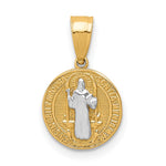 10K W/Rhodium San Benito Medal Pendant - Product Photo