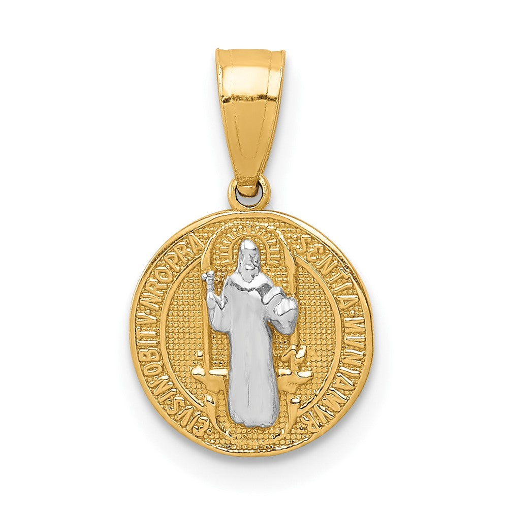 10K W/Rhodium San Benito Medal Pendant - Product Photo