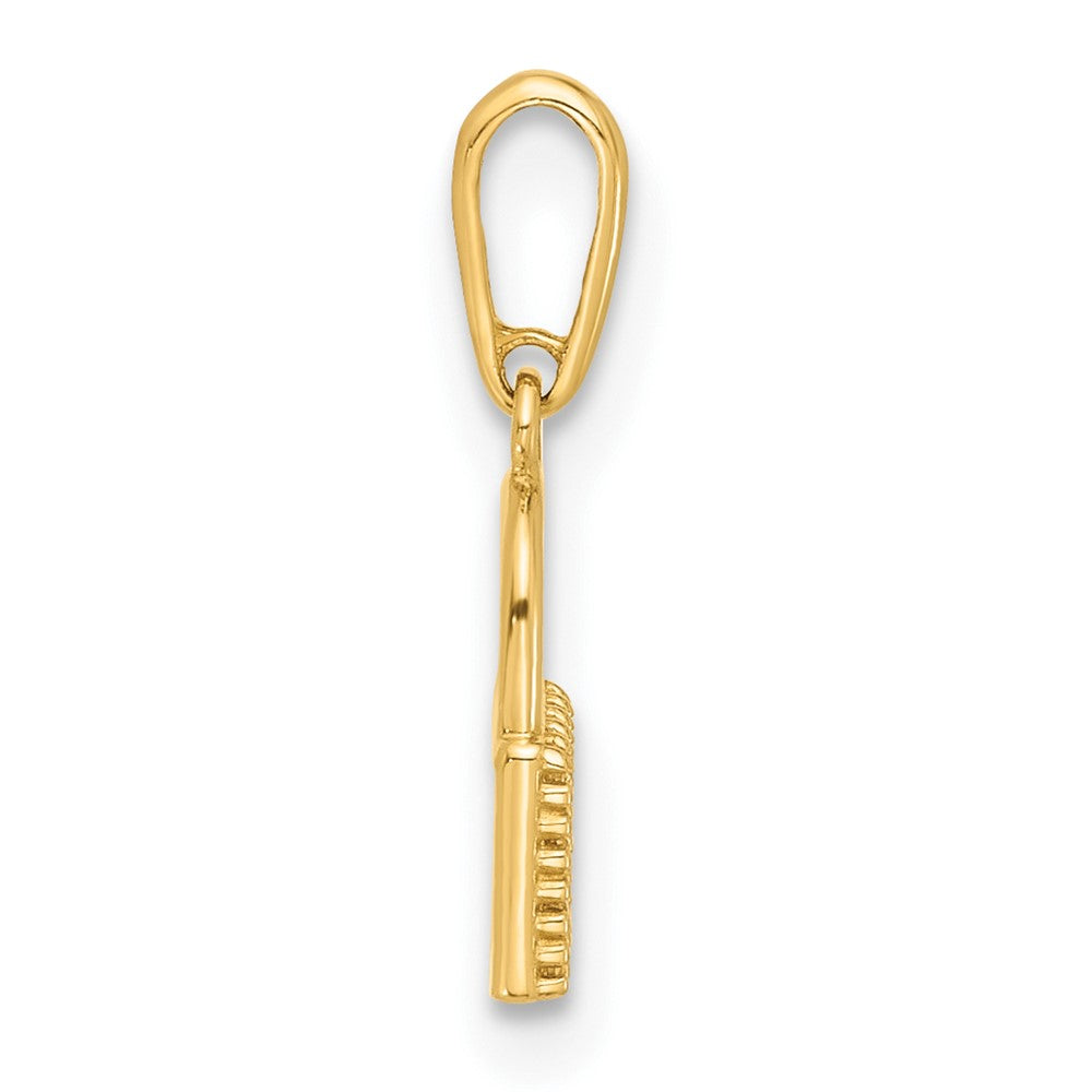 10K Polished CZ Lock Charm - Product Photo