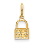 10K Polished CZ Lock Charm - Product Photo
