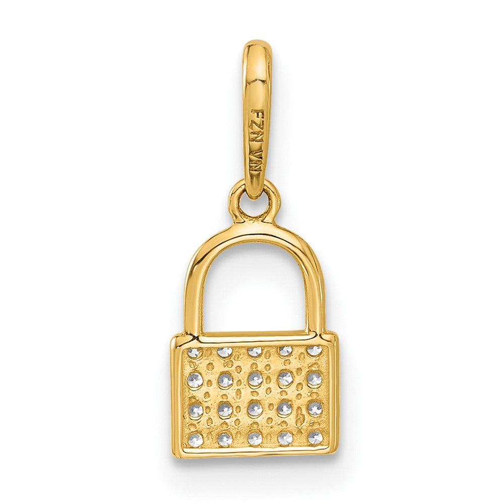 10K Polished CZ Lock Charm - Product Photo
