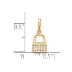 10K Polished CZ Lock Charm - Product Photo