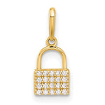 10K Polished CZ Lock Charm - Product Photo