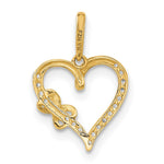 10K Polished CZ Infinity on Heart Charm - Product Photo