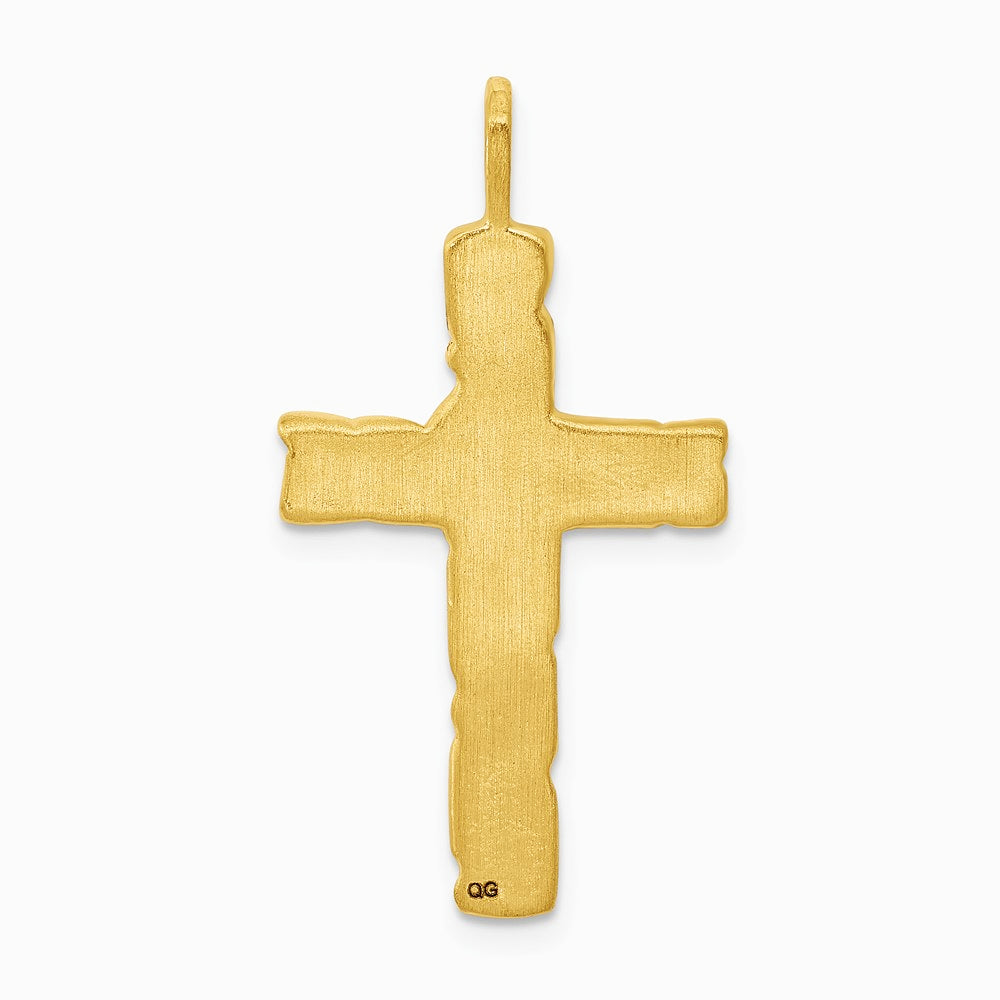 10K / 14K Yellow Gold Nugget Cross Pendant - Product Photo