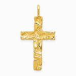 10K / 14K Yellow Gold Nugget Cross Pendant - Product Photo
