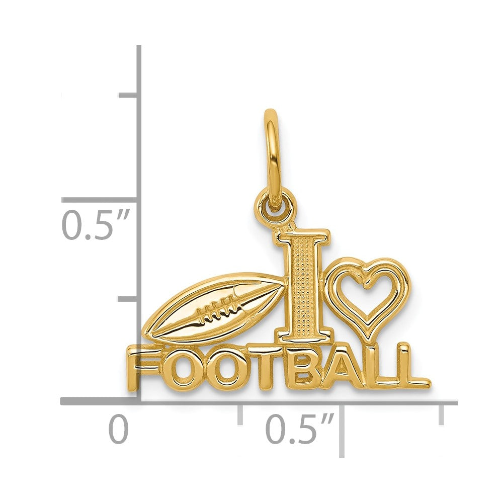 10K Yellow Gold Football Charm - Product Photo