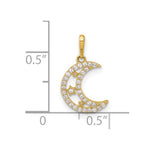 10K Polished Clear CZ Moon and Stars Charm - Product Photo
