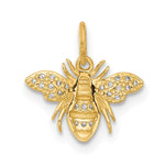 10K Polished Clear CZ Bee Charm - Product Photo