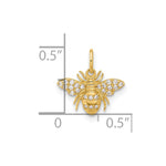 10K Polished Clear CZ Bee Charm - Product Photo