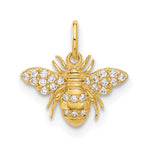 10K Polished Clear CZ Bee Charm - Product Photo
