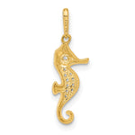10K Polished CZ Seahorse Charm - Product Photo