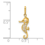 10K Polished CZ Seahorse Charm - Product Photo