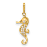 10K Polished CZ Seahorse Charm - Product Photo
